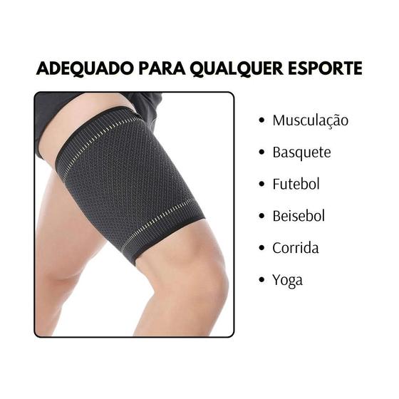 Imagem de Protetor de Coxa com Elastano: Suporte Confortável para Atividades Físicas e Esportivas - Nylon, Elastano e Borracha