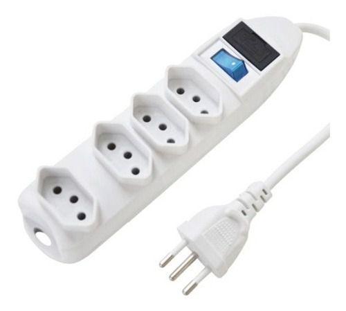 Imagem de Protetor De Linha 4 Tomadas Branco Cabo 1,5m Bivolt Exatron
