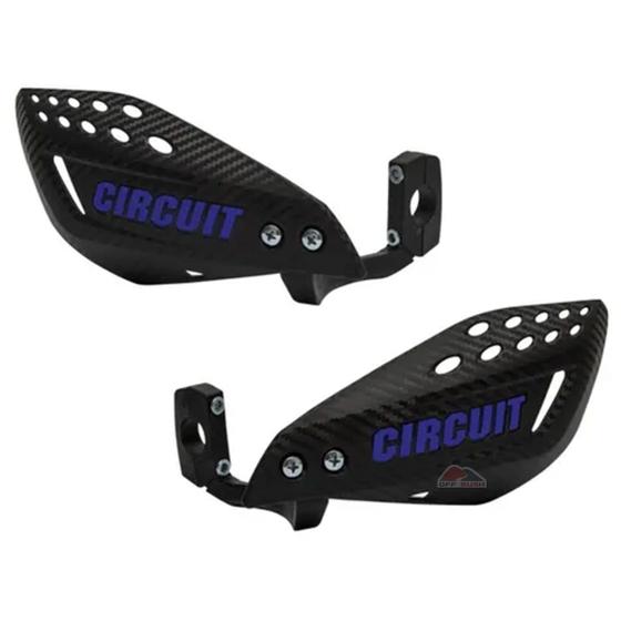 Imagem de Protetor De Mão Circuit - Vector - Haste De Nylon - Carbono Com Azul - Modelo Universal