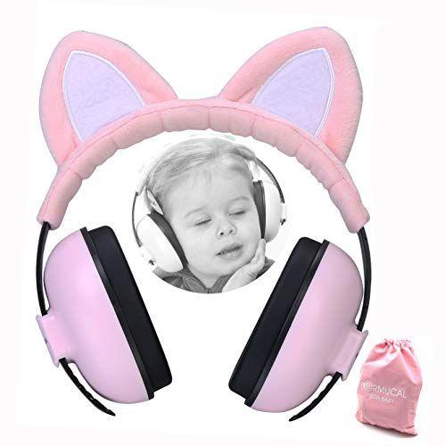 Imagem de Protetor de ouvido do bebê Muffs por 3 meses a 2+ anos de proteção auditiva de redução de ruído para crianças e crianças com orelha de gato. (Rosa)