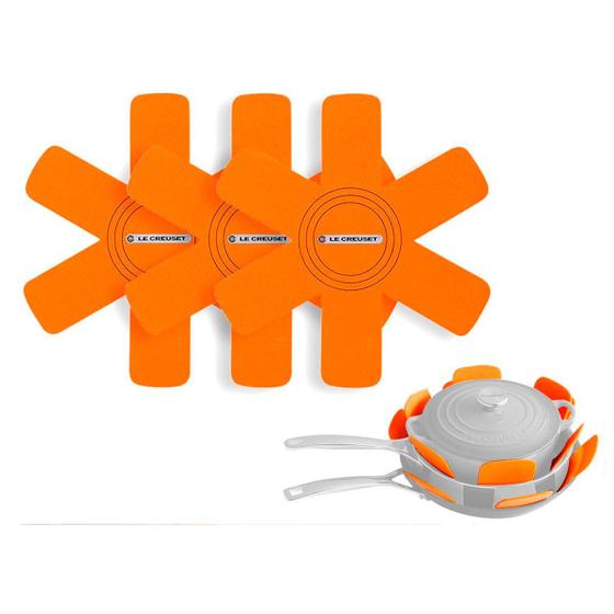 Imagem de Protetor de Panelas 3 Peças Feltro Laranja Le Creuset