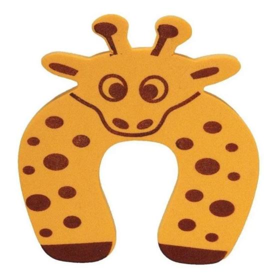 Imagem de Protetor De Porta Infantil Bebê Trava Dedos Girafa Amarela