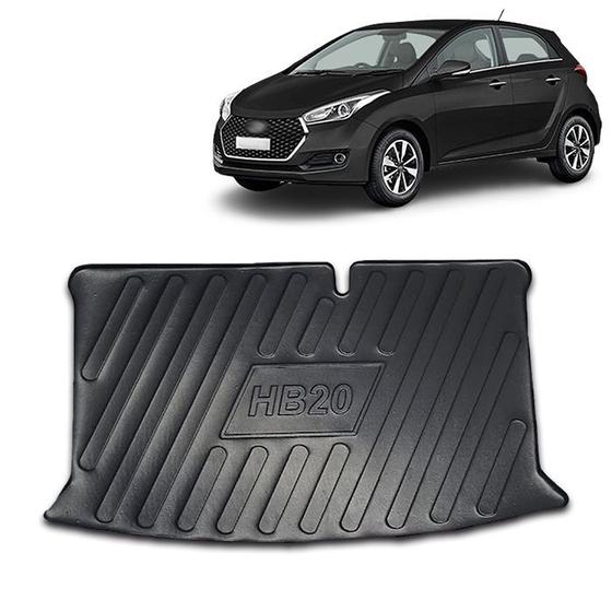 Imagem de Protetor de Porta-Malas Hyundai Hb20 Hatch 2020 2021 2022 2023 Em Relevo Tapete Bandeja sem Tampa Elevada