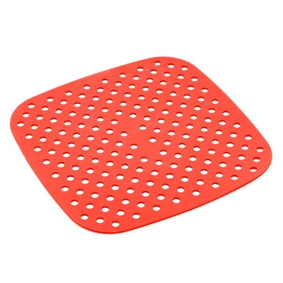 Imagem de Protetor de Silicone de Air Fryer Quadrado Vermelho 18,5cm