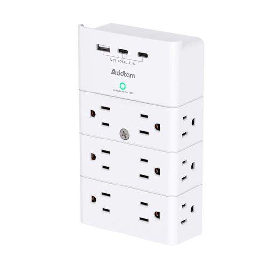 Imagem de Protetor de sobretensão Addtam com saída múltipla com 12 saídas e 3 USB
