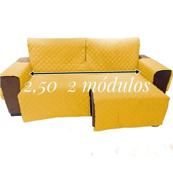 Imagem de protetor de sofa assento 2,50 2 módulos retrátil e reclinável forrado(medida total do sofa 3,00 2modulos)