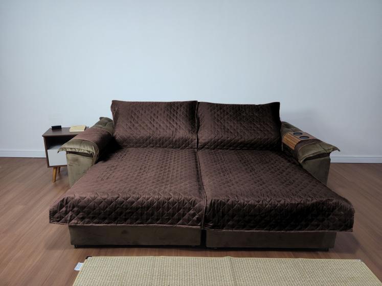 Imagem de Protetor de sofá retrátil 2,20m x 2,40 Com Porta Copos Para o braço