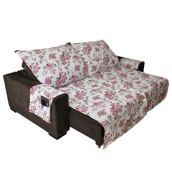 Imagem de Protetor De Sofa Retratil Estampado De Rosas 1,80 X 2,40M