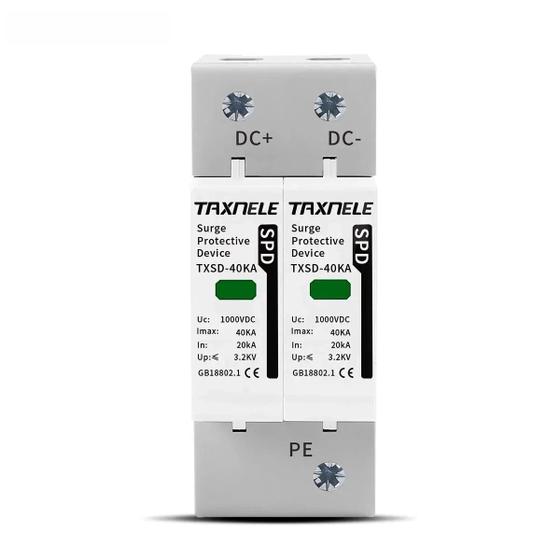 Imagem de Protetor de Surtos DC SPD de Alta Tensão (600V/800V/1000V) - 2P, 20kA/40kA/60kA - Para-raios Solar