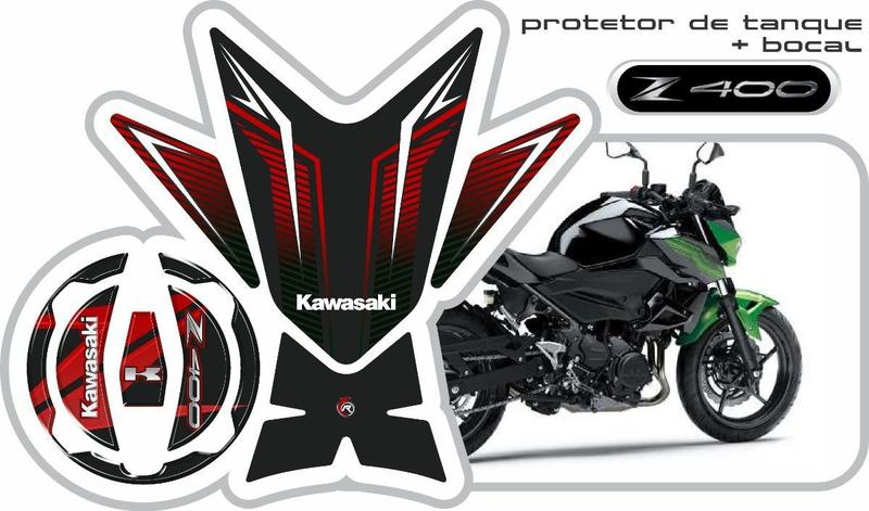 Imagem de Protetor De Tanque Tankpad + Bocal Kawazaki Z400