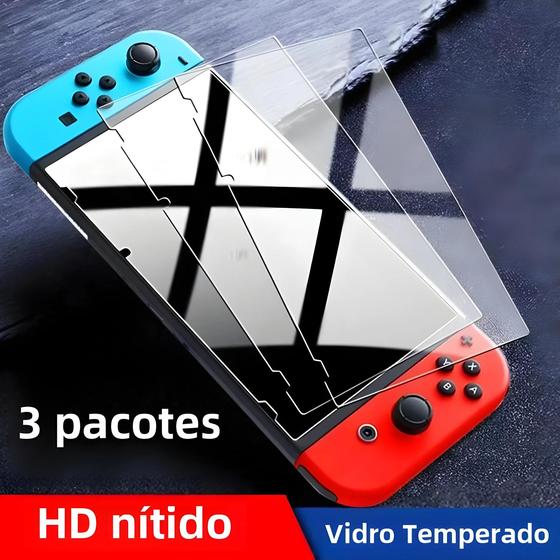 Imagem de Protetor De Tela De Vidro Temperado Transparente 9H Para Nintendo Switch NS Lite Oled Full Cover