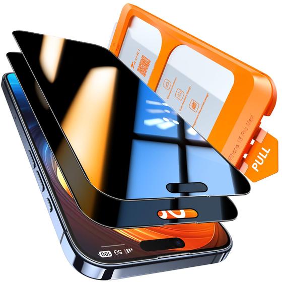 Imagem de Protetor de Tela TAURI 3 em 1 para iPhone 15 Pro Max (2 Unidades)