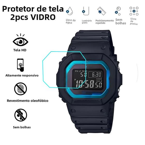 Imagem de Protetor De Vidro Casio G Shock 2 Peças Protetor De Tela Temperado 9h Para GW-B5600 GW-M5600 DW-5035