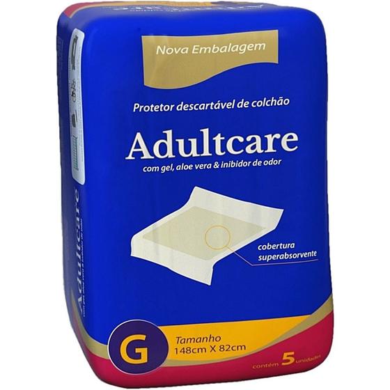 Imagem de Protetor Descartável de Colchão Adultcare G 148x82cm - 5 unidades