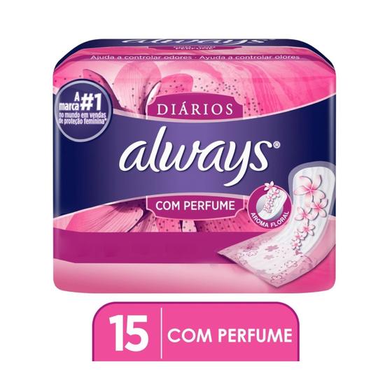 Imagem de Protetor Diario Always sem Abas com Perfume 15 Unidades