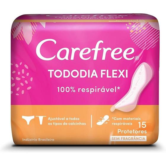 Imagem de Protetor Diario Carefree Tododia Flexi Sem Fragrância, com 15