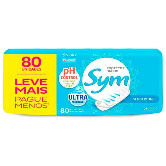 Imagem de Protetor Diário Sym Sem Perfume Com 80 Unidades