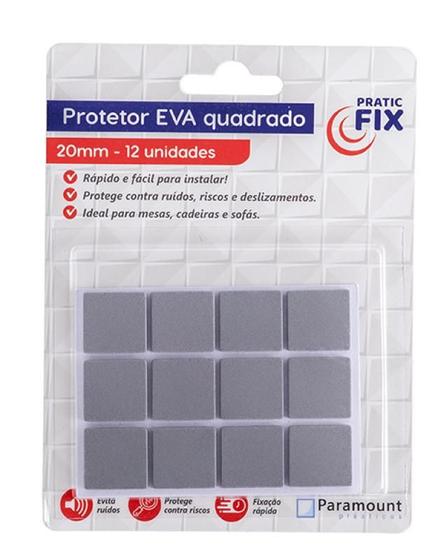 Imagem de Protetor Eva Adesivo Quadrado 20 mm Com 12 Un.