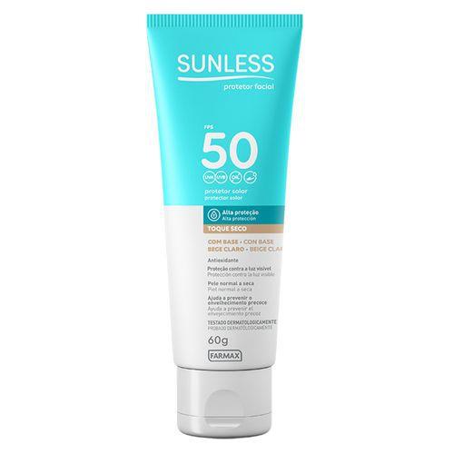 Imagem de Protetor Facial FPS 50 Sunless Toque Seco com Base 60g