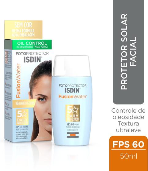 Imagem de Protetor Facial Isdin Fusion Water Oil Control FPS 60 50ml