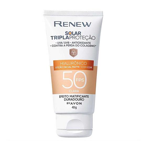 Imagem de Protetor Facial Renew Solar Hialurônico Cor Clara Fps50 40G