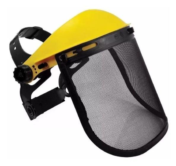 Imagem de Protetor facial telado para roçadeira malha de aço com ajuste de catraca