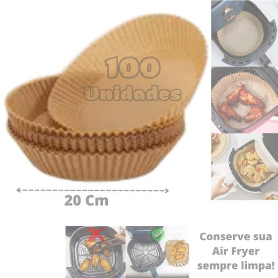 Imagem de Protetor Fritadeira Airfryer 20 Cm C/100 Papéis Descartáveis