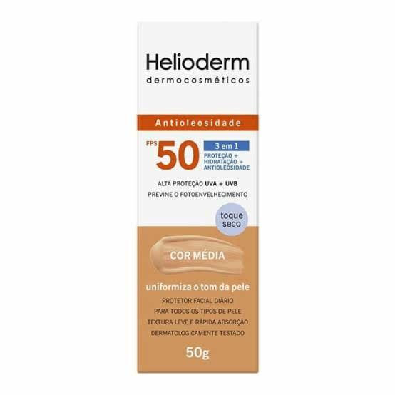 Imagem de Protetor Helioderm Suncare Facial Toque Seco Cor Média Fps50