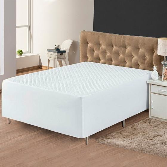 Imagem de Protetor Impermeável Casal Para Colchão Conjugado 01 Peça - Branco