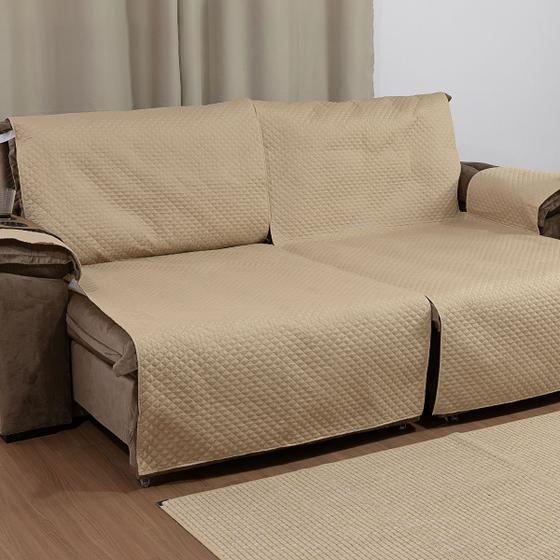 Imagem de PROTETOR IMPERMEÁVEL DE SOFÁ RETRÁTIL 1,60m x 2,40m COM BOLSO LATERAL E PORTA COPOS DE MDF