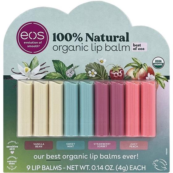 Imagem de Protetor Labial Eos 100% Natural Organic Lábios Balm 4G 9 Unidades