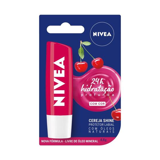 Imagem de Protetor Labial hidratante Nivea 4,8g Cereja Shine