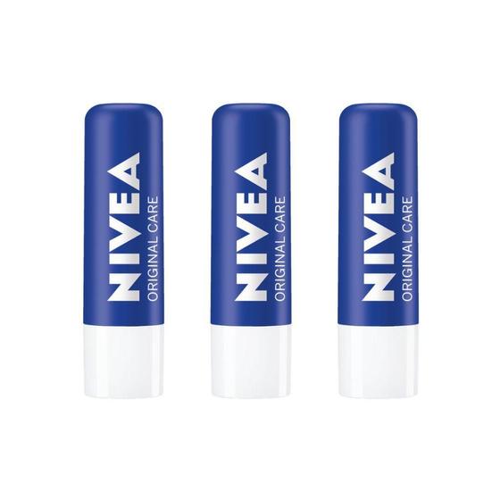 Imagem de Protetor Labial Nivea 4,8G Care - Kit C/3 Un