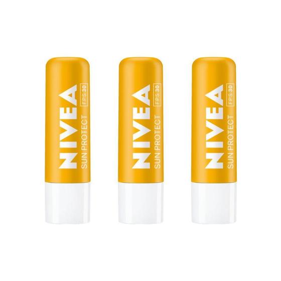 Imagem de Protetor Labial Nivea 4,8G F30 - Kit C/3 Un