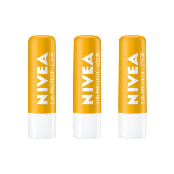 Imagem de Protetor Labial Nivea 4,8G F30 - Kit C/3 Un