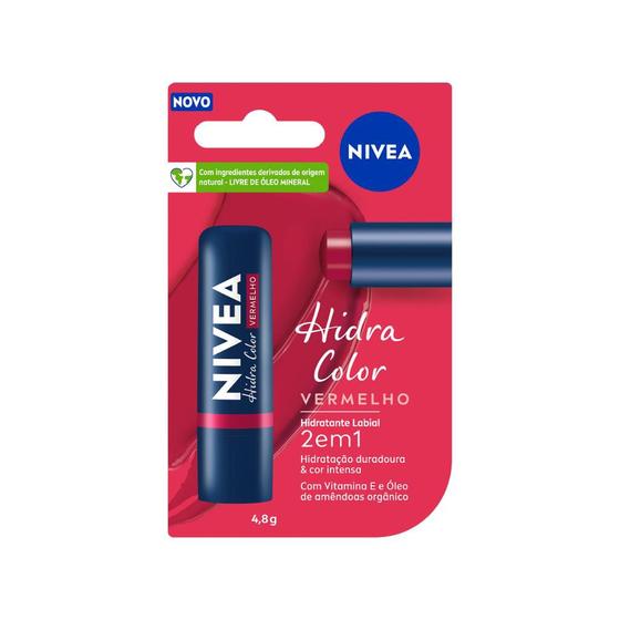 Imagem de Protetor Labial Nivea 4,8g Hidra Color Vermelho