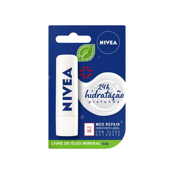 Imagem de Protetor Labial Nivea Med Repair FPS 15 Hidratante 4,8g