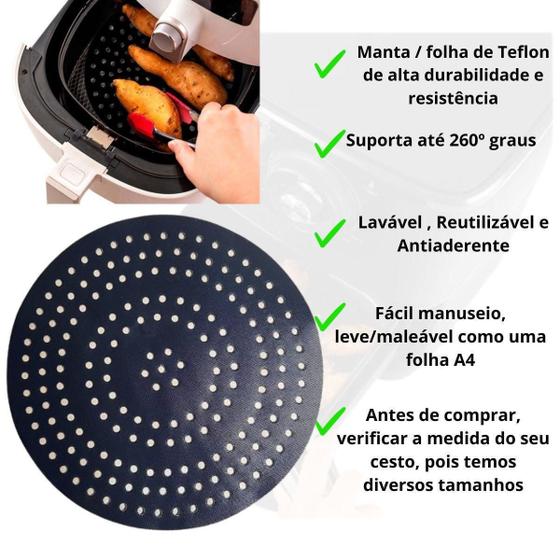 Imagem de Protetor Manta Teflon Para Airfryer Universal Redondo 20 Cm