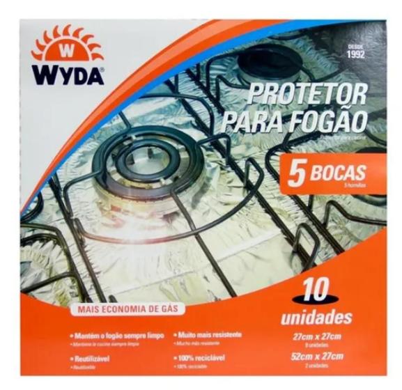 Imagem de Protetor Para Fogão Alumínio Para 5 Bocas Com 10 Unidades - Wyda