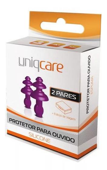 Imagem de Protetor Para Ouvido Em Silicone 6 Pares Com Estojo Uniqcare