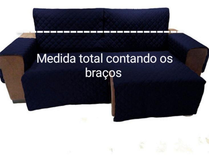 Imagem de Protetor Sofá 2.30m(medindo Com Braços)2 Modulos Retratil e reclinavel - azul marinho