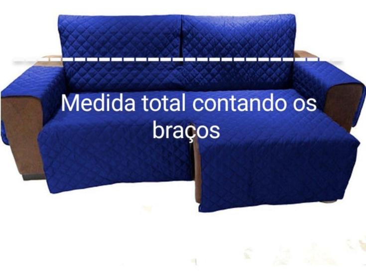 Imagem de Protetor Sofá 2.30m(medindo Com Braços)2 Modulos Retratil e reclinavel -azul royal - RJ ENXOVAIS