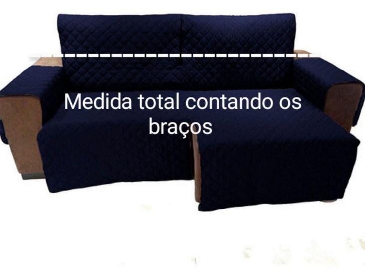 Imagem de Protetor Sofá 2.50m(medindo Com Braços)2 Modulos Retratil e reclinavel - azul marinho - RJ ENXOVAIS