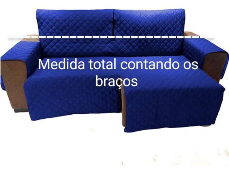 Imagem de Protetor Sofá 2.50m(medindo Com Braços)2 Modulos Retratil e reclinavel -azul royal