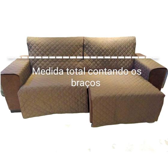 Imagem de Protetor Sofá 2.90m(medindo Com Braços)2 Modulos Retratil e reclinavel - caramelo