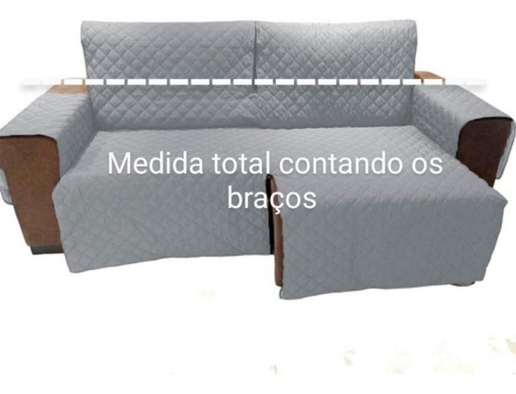 Imagem de Protetor Sofá 2.90m(medindo Com Braços)2 Modulos Retratil e reclinavel -cinza claro