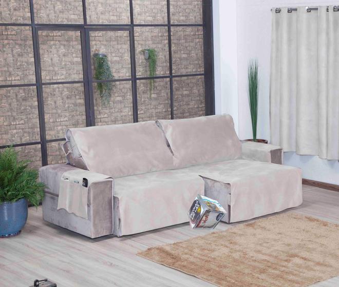 Protetor Sofá Retrátil Assento 1,50m Suede 2Md Bege Claro Menor preço em Protetor Sofá Retrátil Assento 1,50m Suede 2Md Bege Claro