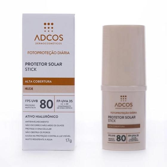 Imagem de Protetor Solar Adcos Stick Alta Cobertura FPS80 Nude 17g