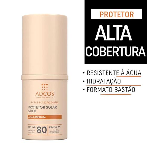 Protetor Solar Adcos Tonalizante Base Stick Fps80 17g Cores Menor preço em Protetor Solar Adcos Tonalizante Base Stick Fps80 17g Cores
