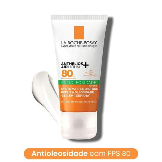 Imagem de Protetor Solar Anthelios Airlicium FPS 80 Antioleosidade Sem Cor Oil Free Toque SecoLa Roche Posay 4